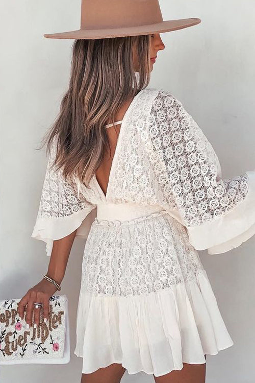 Laylia Lace V-Neck Mini Dress