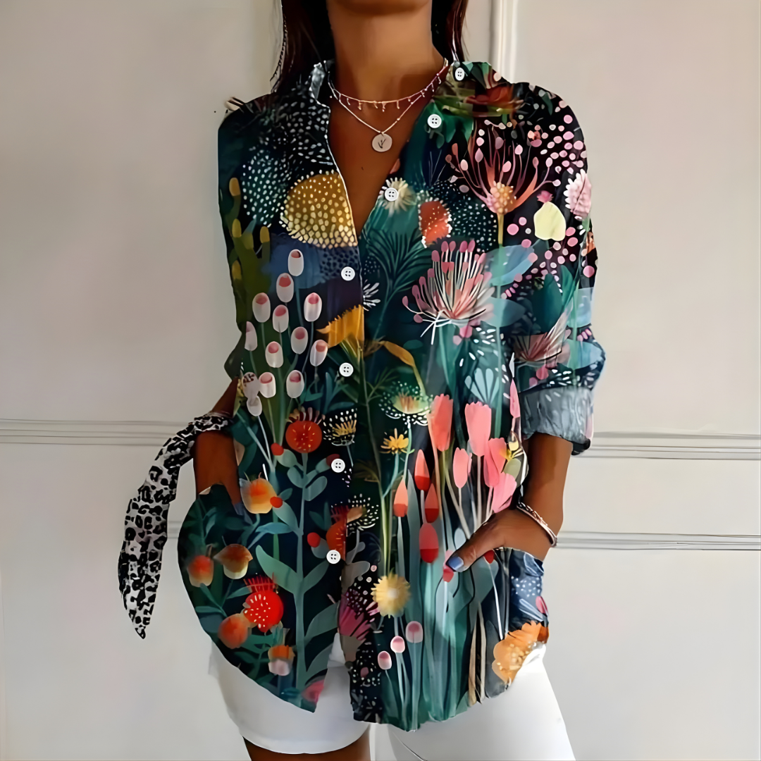 Arleth Colorful Pattern Blouse
