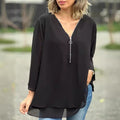 Ember Chiffon Zipper Blouse