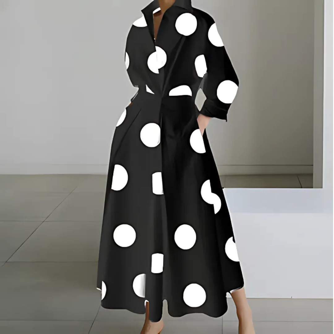 Faith Lapel Wrap Maxi Dress