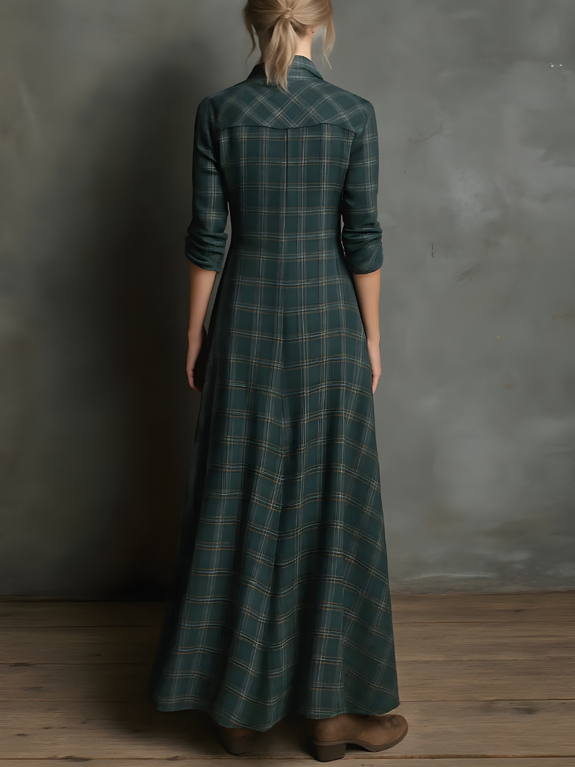 Cassandra Plaid Maxi Dress