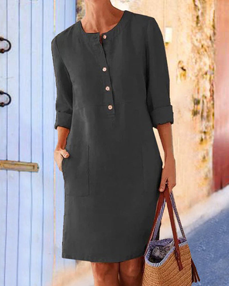 Daphne Elegant Plain Dress