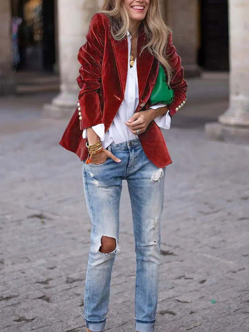 Kelly Elegant Velvet Blazer