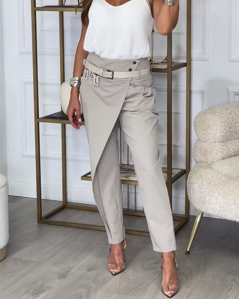 Katerina Patchwork Pants with Belt