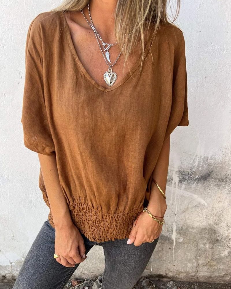 Joandra Relaxed V-neck Top