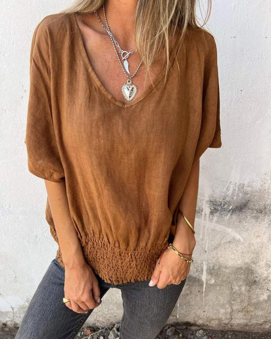 Joandra Relaxed V-neck Top