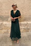 Emelia Elegant V-Neck Maxi Dress