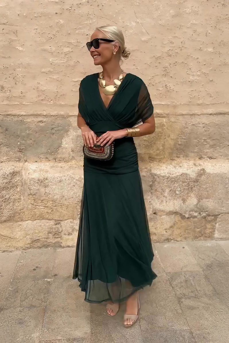Emelia Elegant V-Neck Maxi Dress