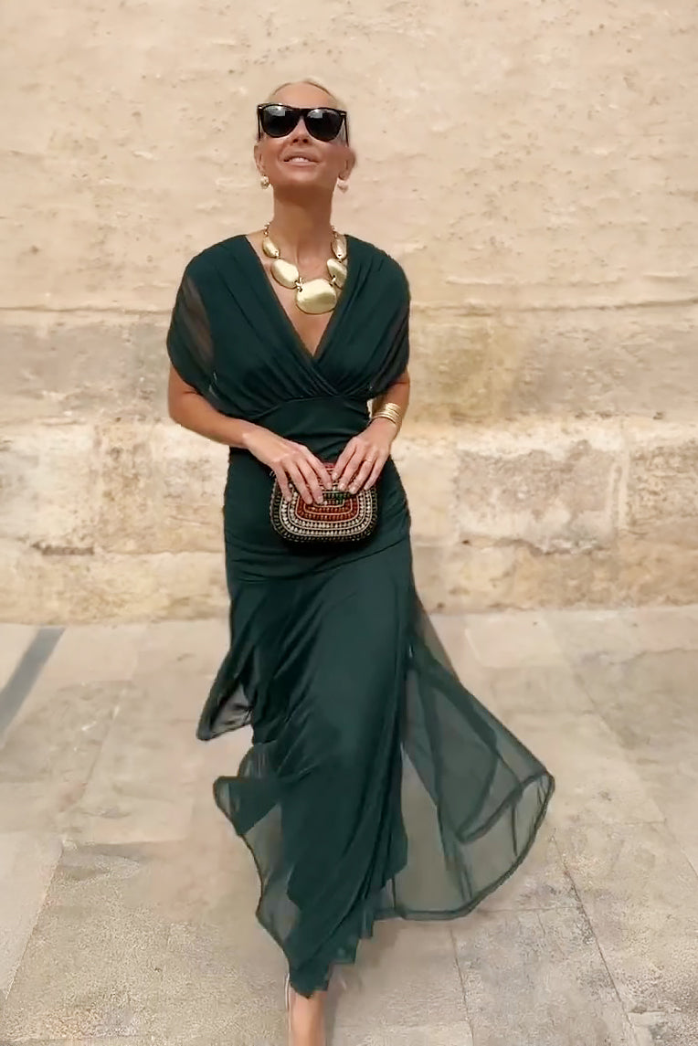 Emelia Elegant V-Neck Maxi Dress