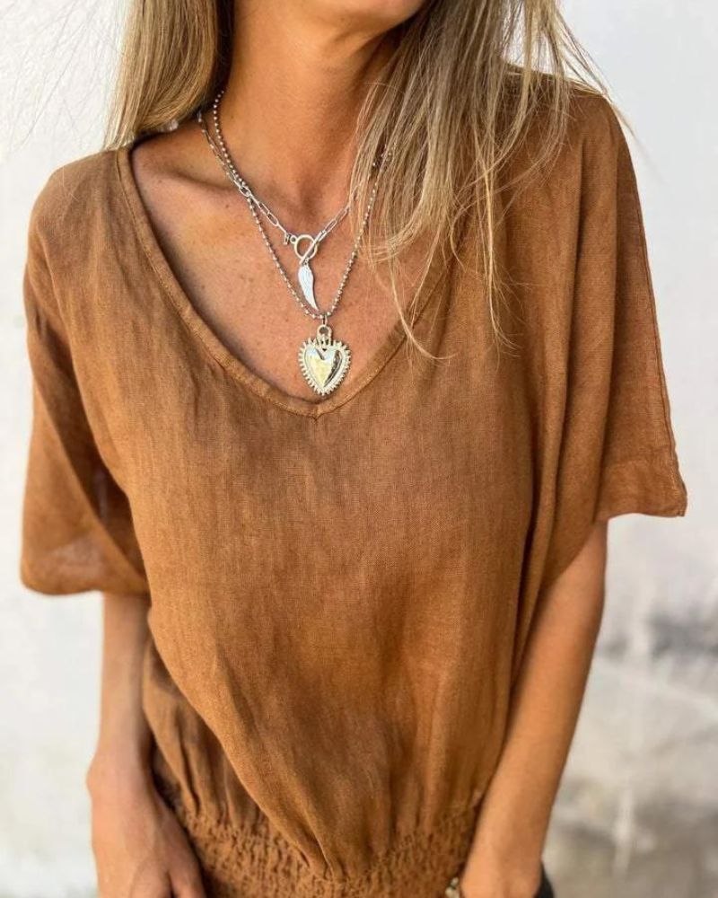 Joandra Relaxed V-neck Top