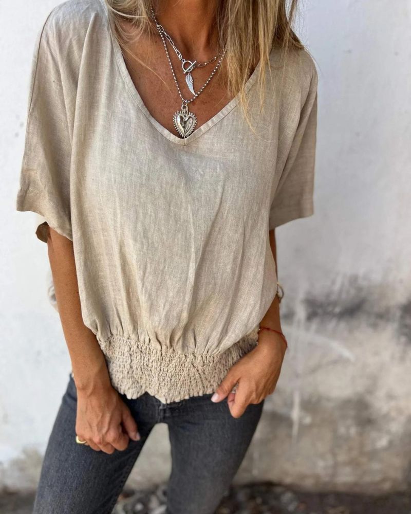 Joandra Relaxed V-neck Top