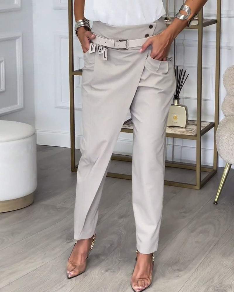 Katerina Patchwork Pants with Belt