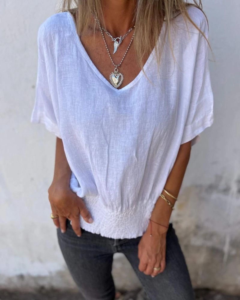 Joandra Relaxed V-neck Top