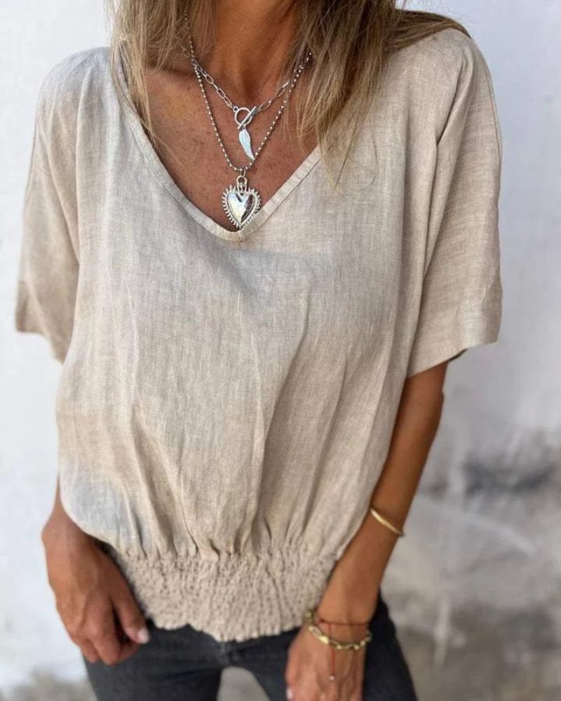 Joandra Relaxed V-neck Top