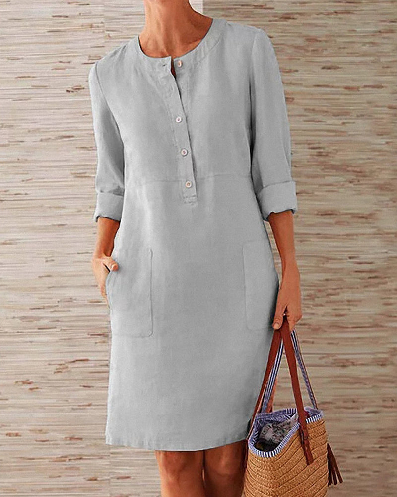 Daphne Elegant Plain Dress