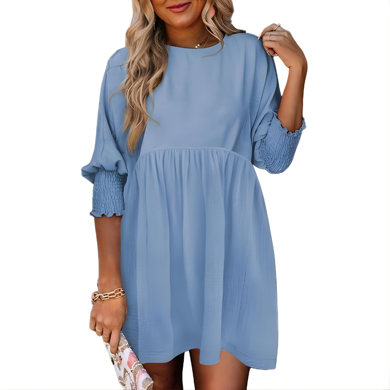 Dorothy Casual Crew Neck Loose Fit Mini Dress