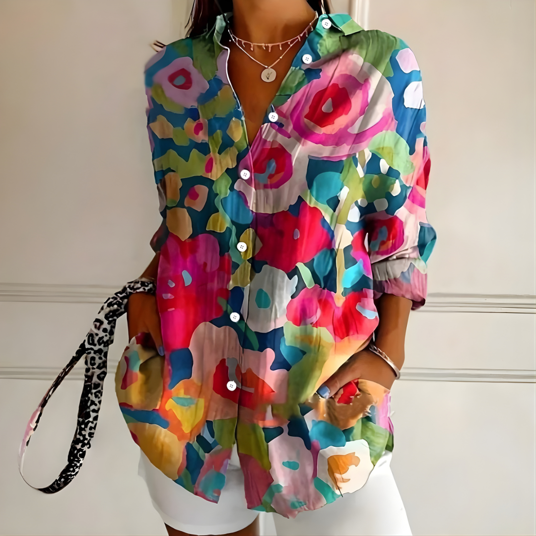 Arleth Colorful Pattern Blouse
