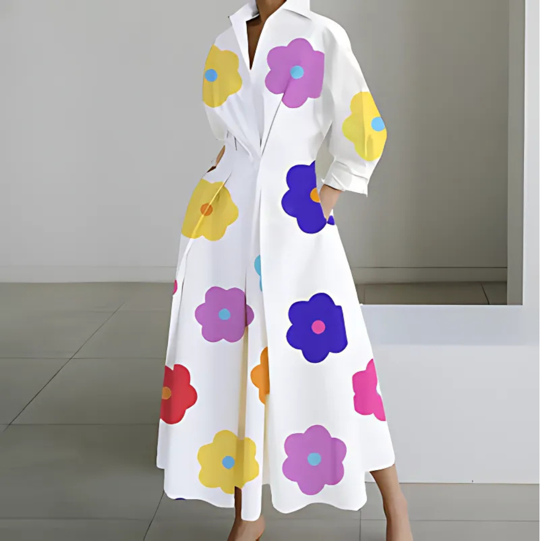 Faith Lapel Wrap Maxi Dress