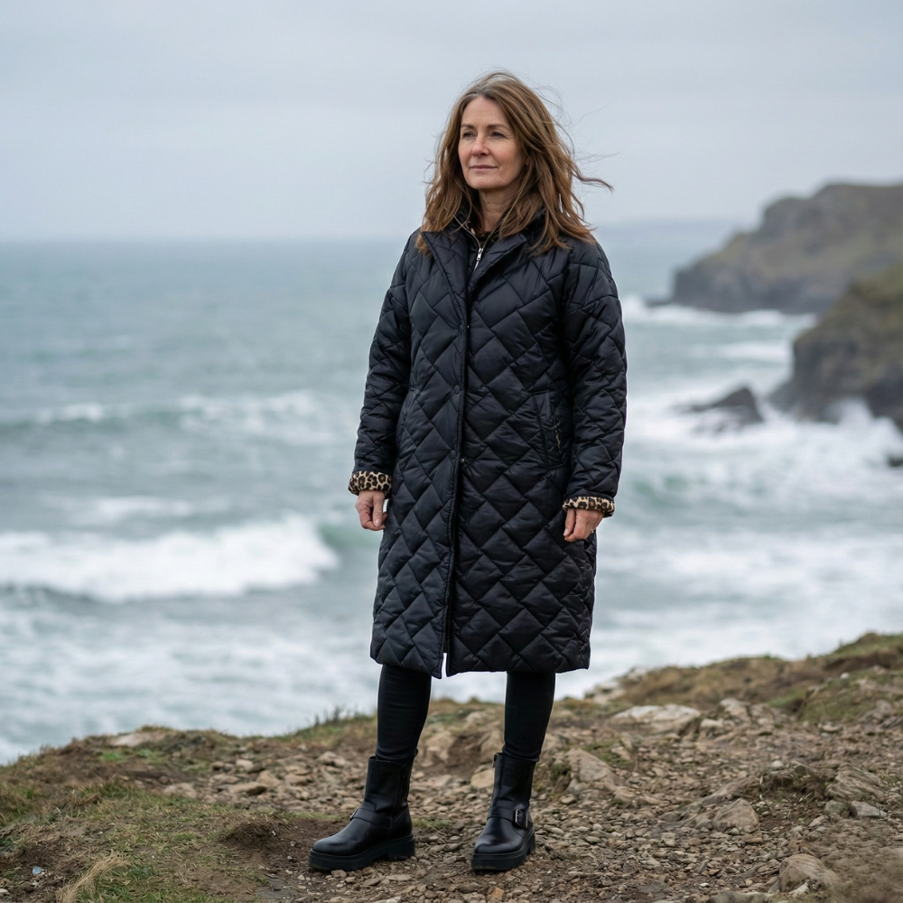 Briar Diamond Quilted Long Coat