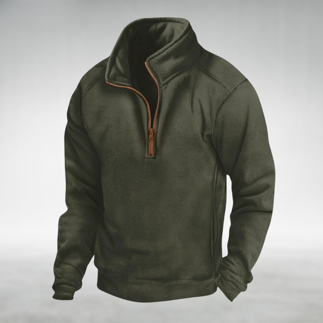 Hueson Men's Fleece Half-Zip Pullover