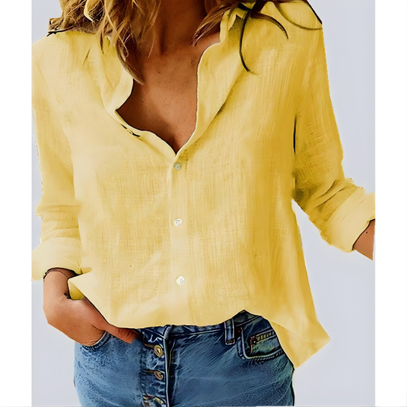 Leah Cotton Long Sleeve Blouse