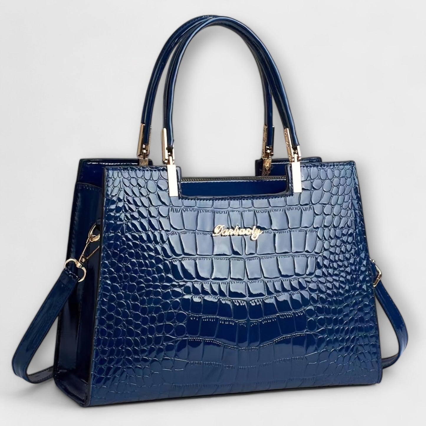 Brielle Glossy Crocodile Patterned Handbag