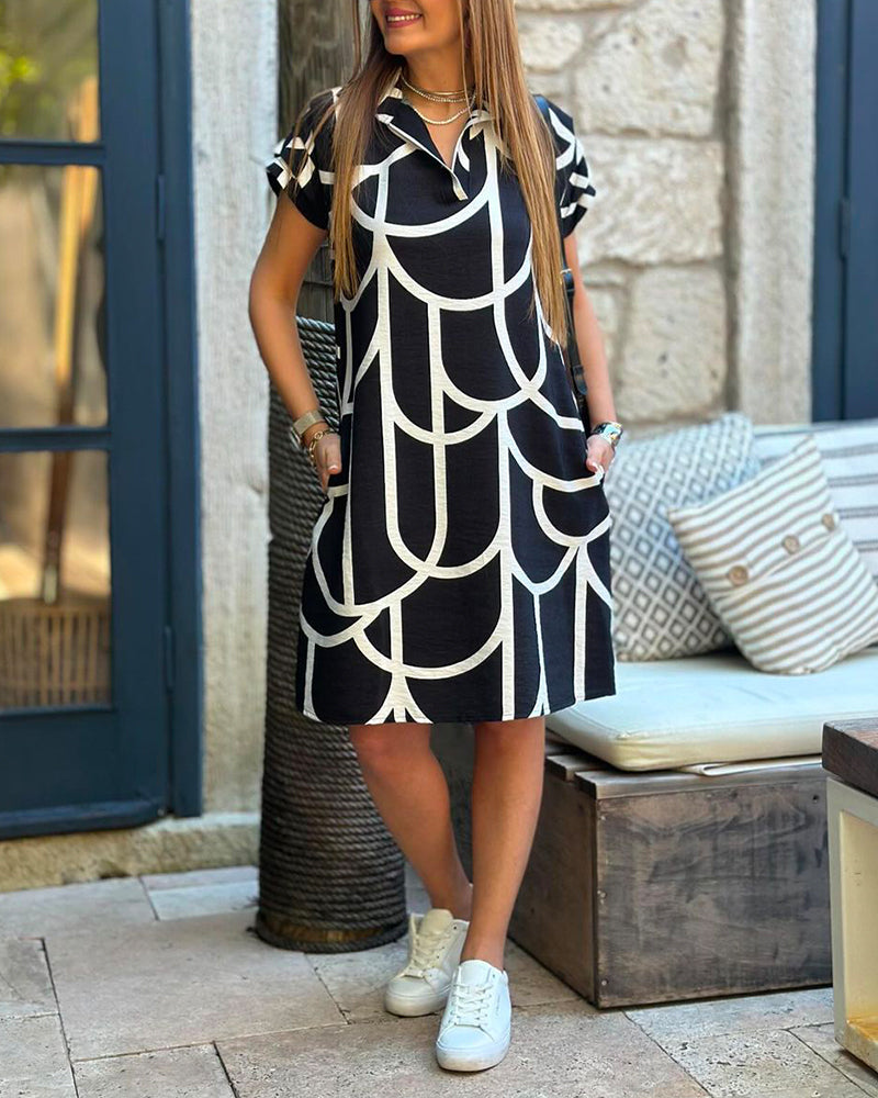Maeve Geometric Polo Dress