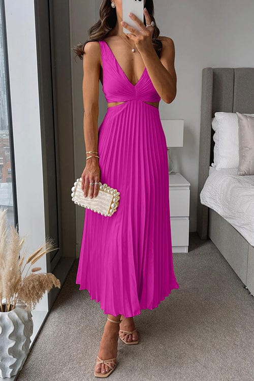 Catriona Pleated Dress With Neckline