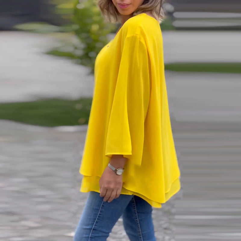 Ember Chiffon Zipper Blouse