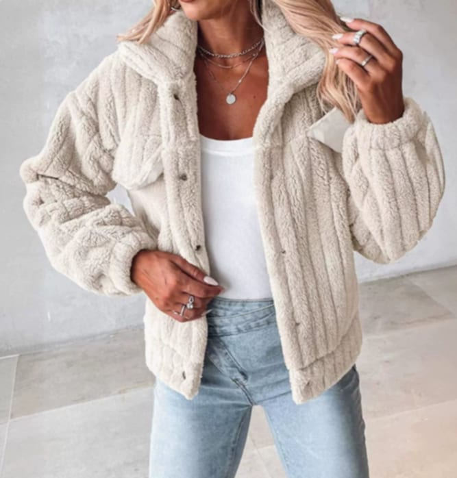 Florienne Fuzzy Single-Breasted Coat