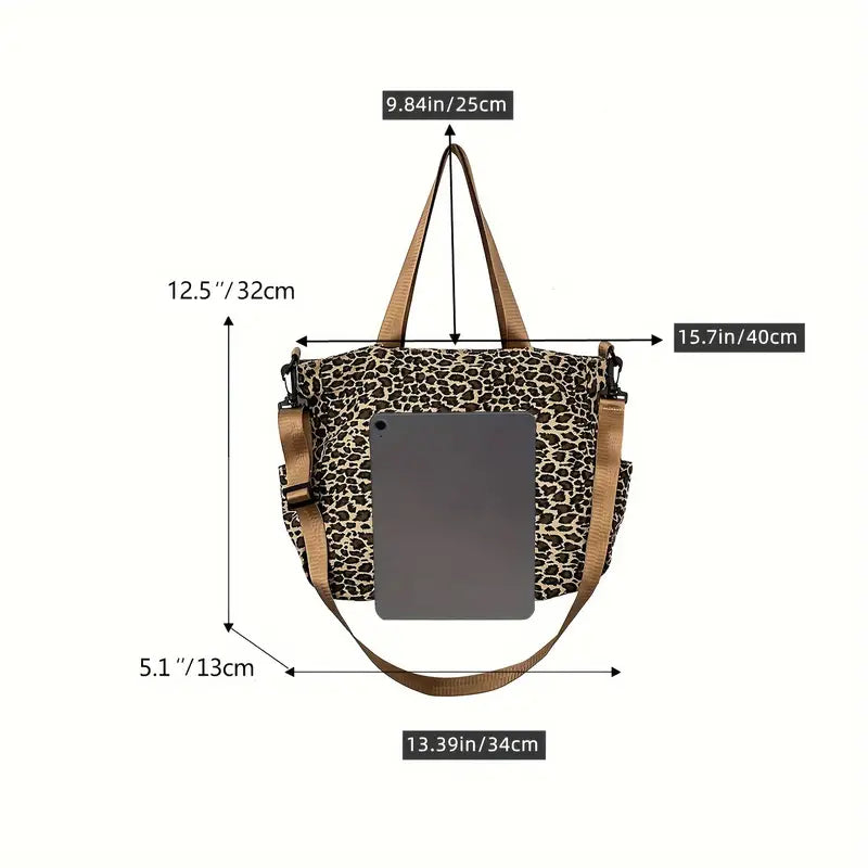 Marnie Leopard Patterned Canvas Crossbody Bag