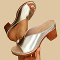 Navy Orthopaedic Thick Heel Sandals