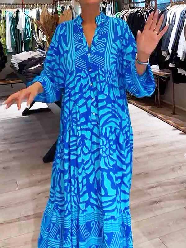 Jacinda Printed V-neck Dress