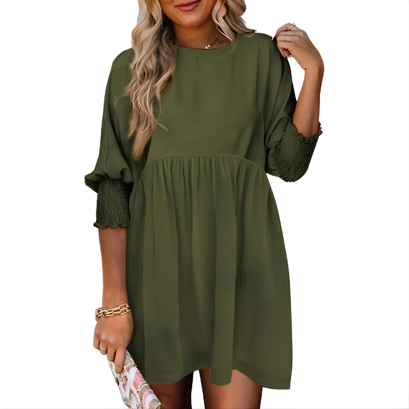 Dorothy Casual Crew Neck Loose Fit Mini Dress