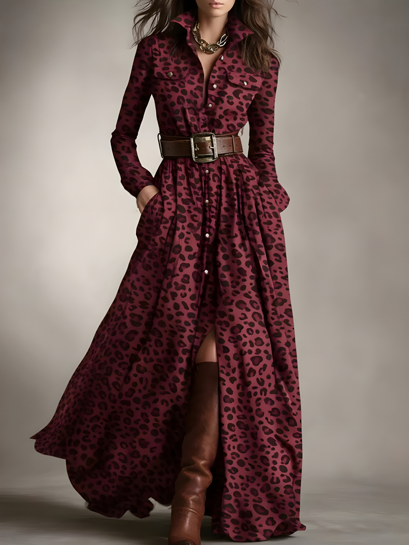Elara Plaid Button-Front Maxi Dress