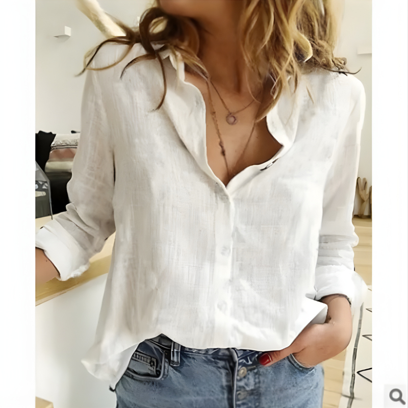 Leah Cotton Long Sleeve Blouse