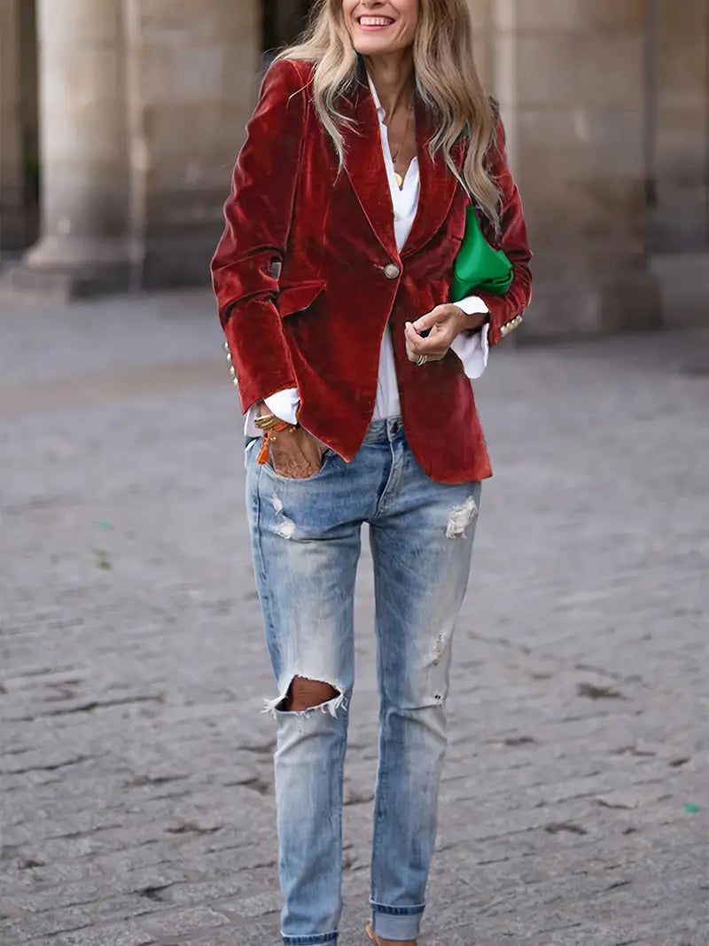 Kelly Elegant Velvet Blazer