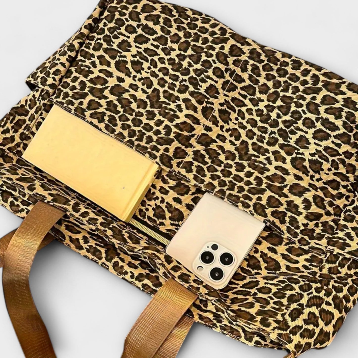 Marnie Leopard Patterned Canvas Crossbody Bag