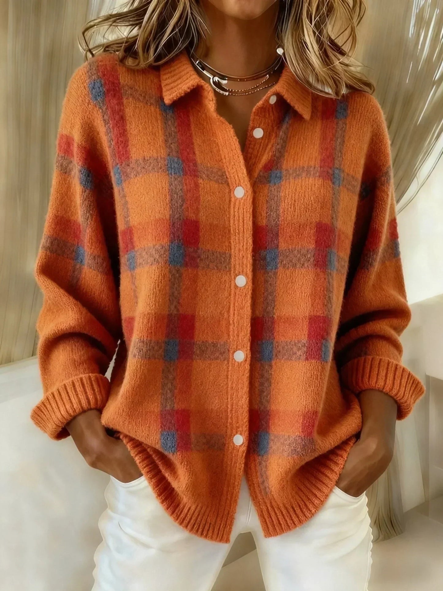 Salome Cloud-Soft Plaid Button-Up
