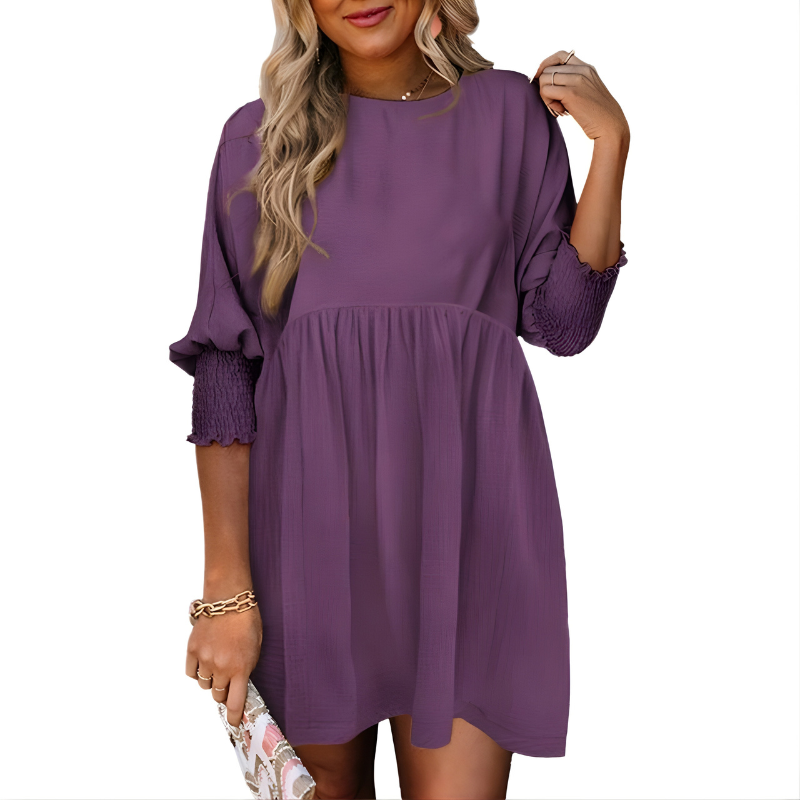 Dorothy Casual Crew Neck Loose Fit Mini Dress