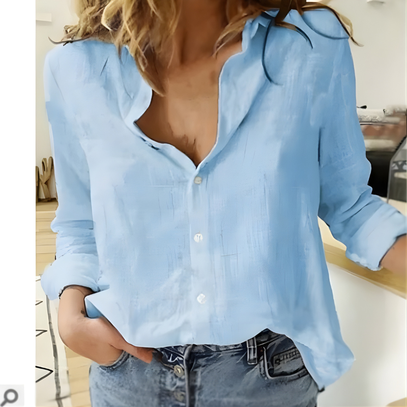 Leah Cotton Long Sleeve Blouse