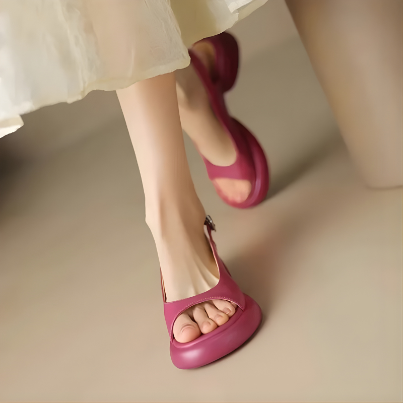Mya Luxe Summer Peep-Toe Block Heels