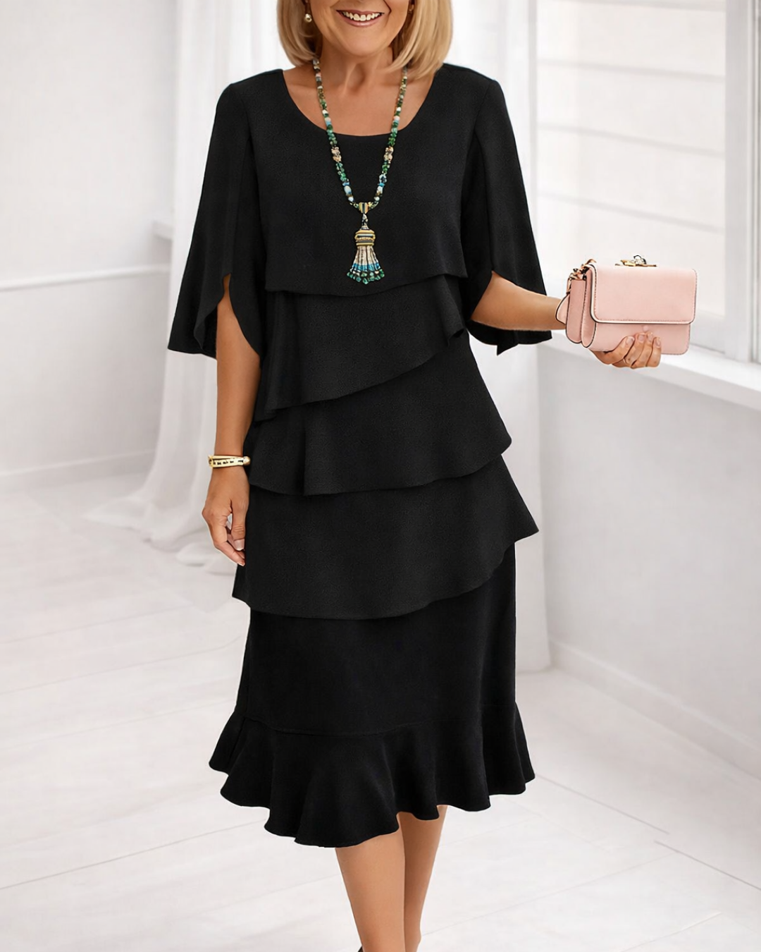 Elizabeth Ruffle Midi Dress