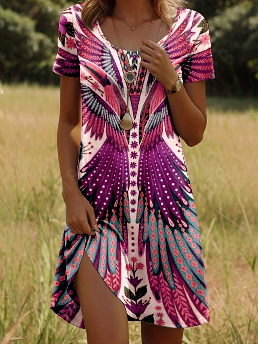Reese Trendy Ethnic Printed Summer Dress