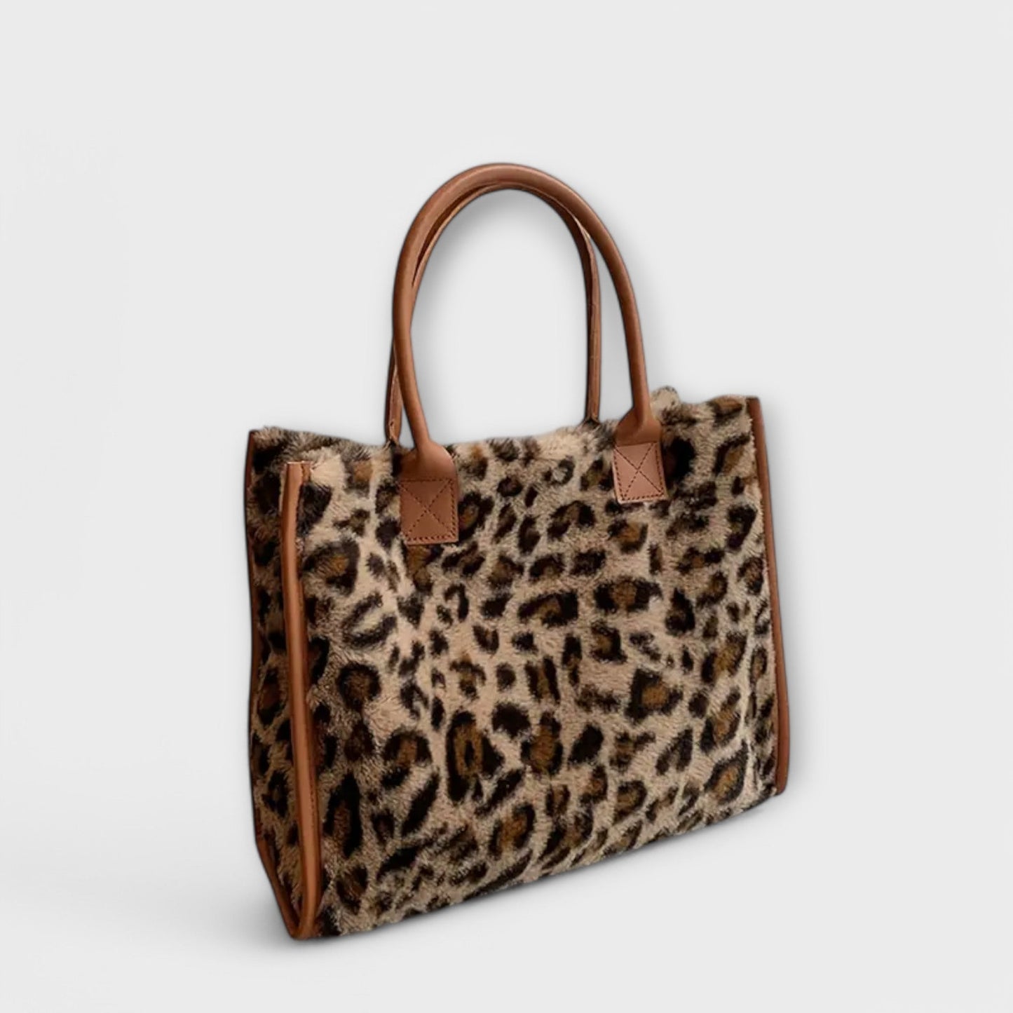 Melody Chic Leopard Print Plush Tote