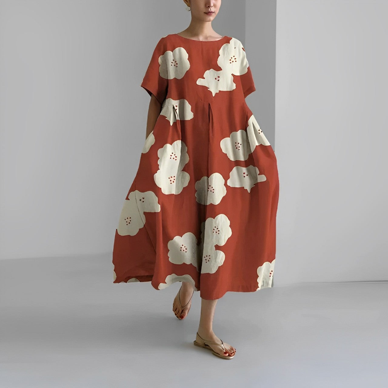 Selina Boho Floral Loose Dress — view 9