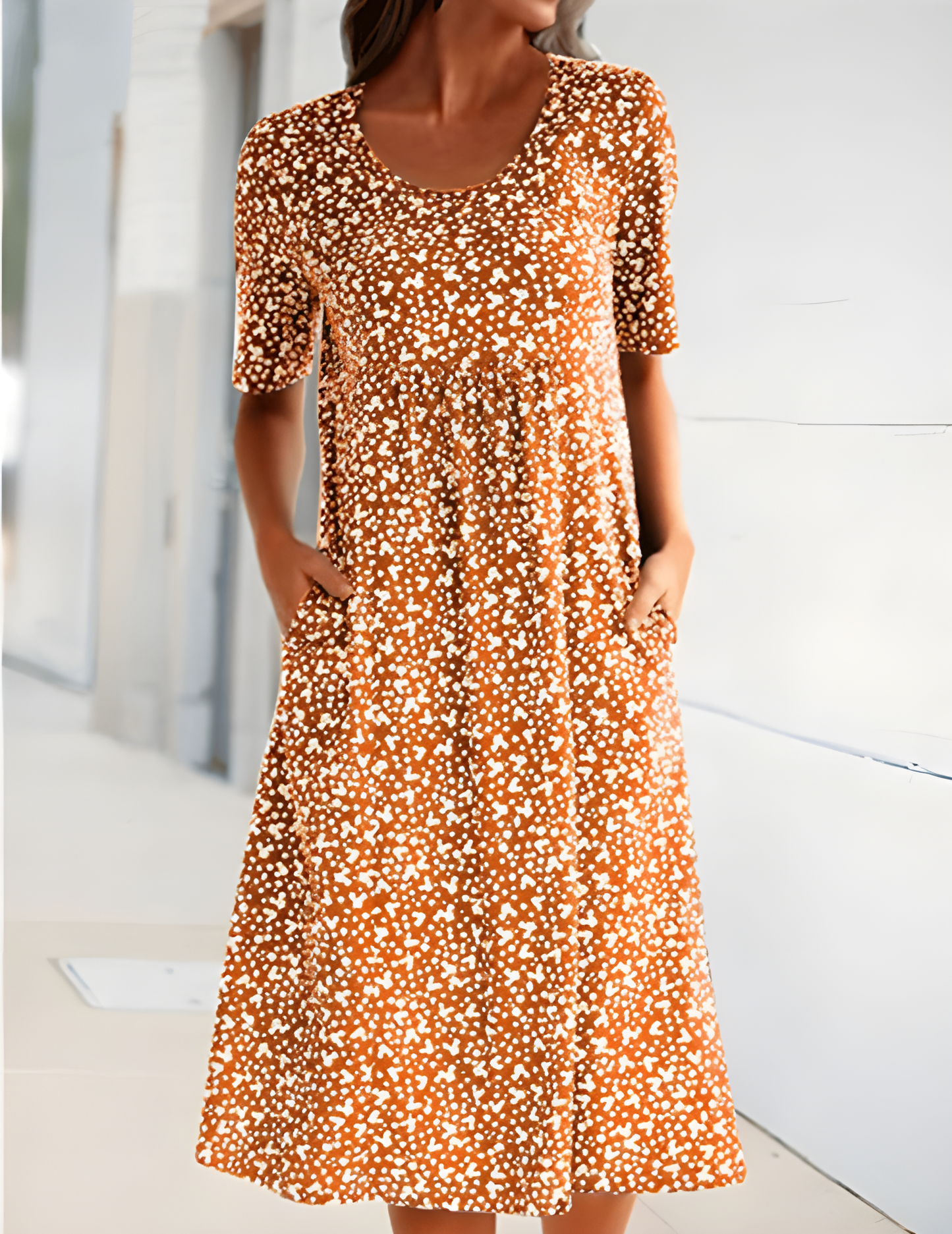 Qahira Casual Round Neck Dress