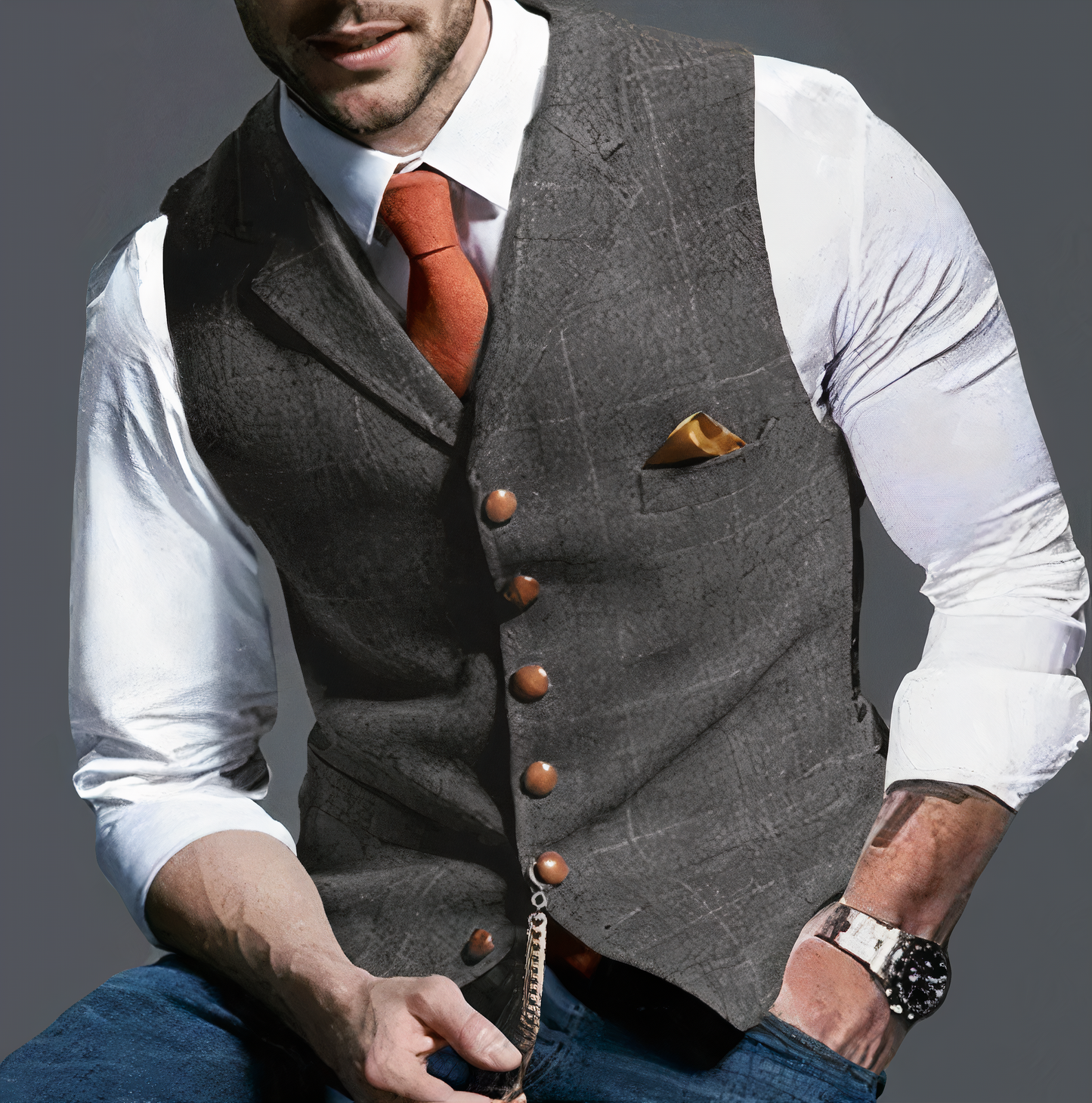 Alex Elegant light plaid vest