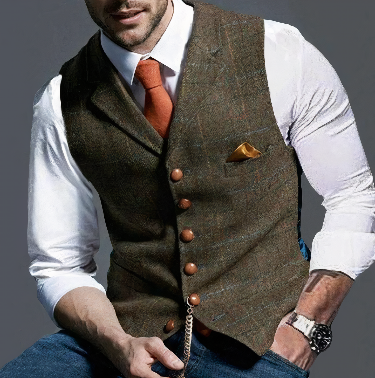 Alex Elegant light plaid vest