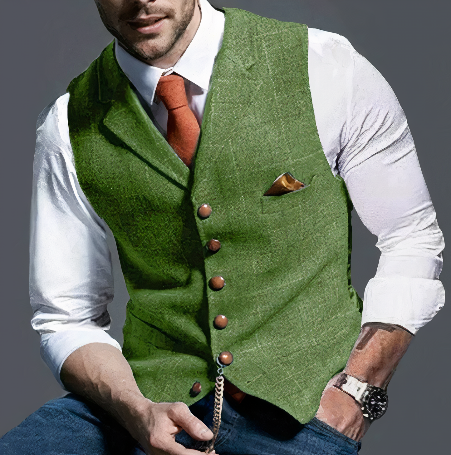 Alex Elegant light plaid vest